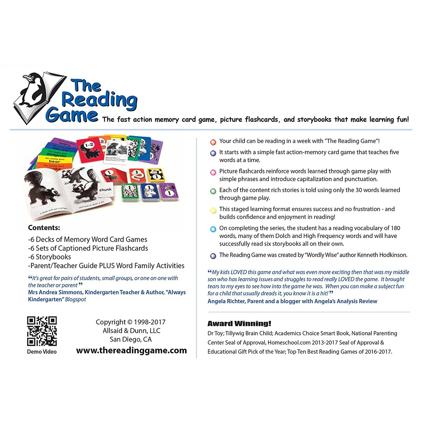 The Reading Game - 2nd Edition - Fast-Action Memory and Storybook Set