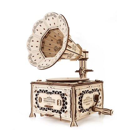 EWA Eco-Wood-Art Vintage Gramophone 3D Wooden Model Kit