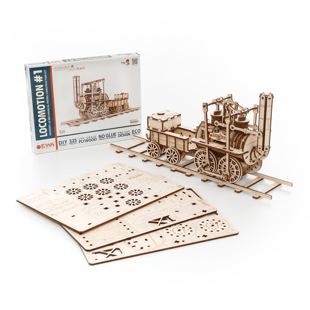 EWA Eco-Wood-Art Locomotive 3D Wooden STEM Construction Kit