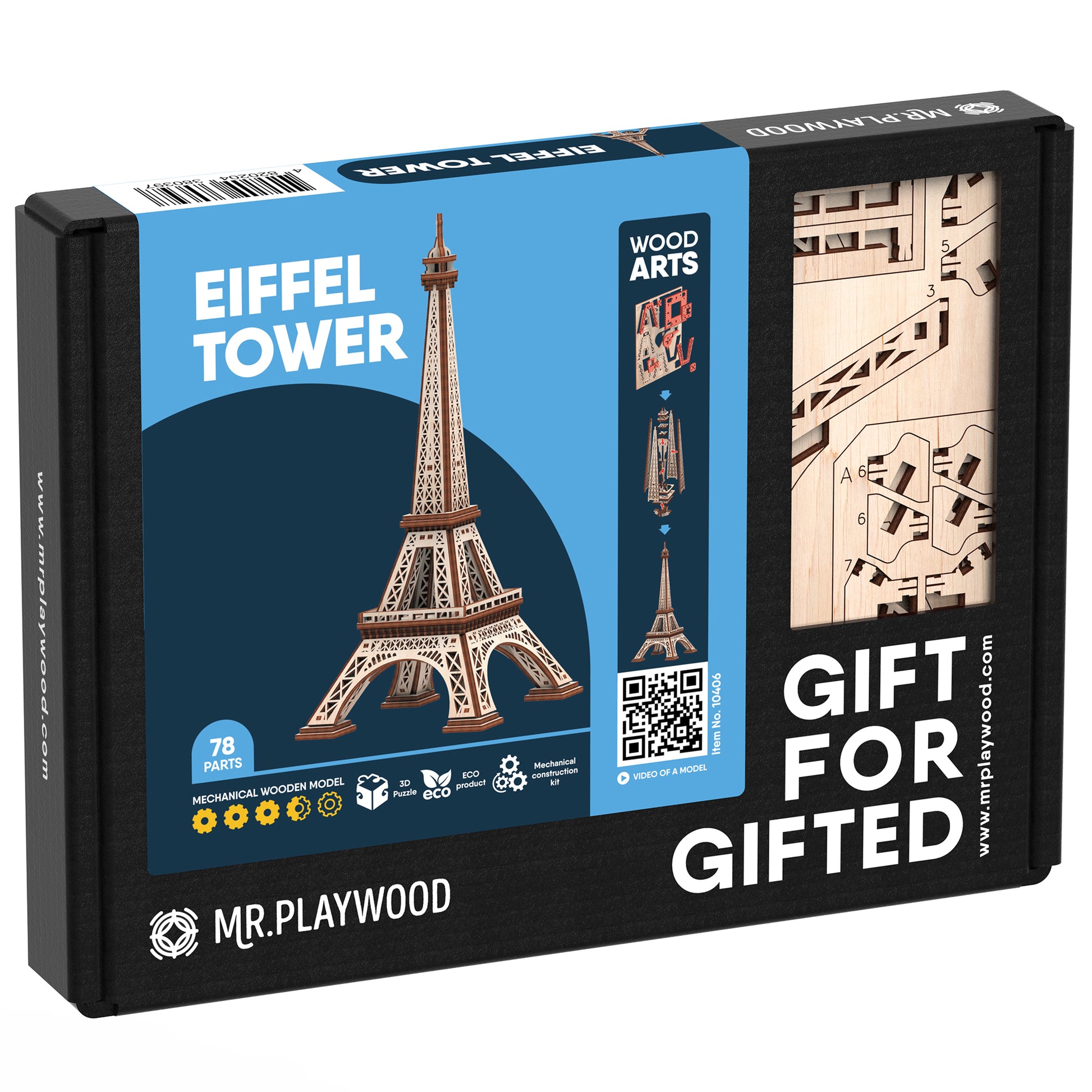 Mr.PLAYWOOD Eiffel Tower Wooden 3D Puzzle - Eco-Friendly STEM Building Kit