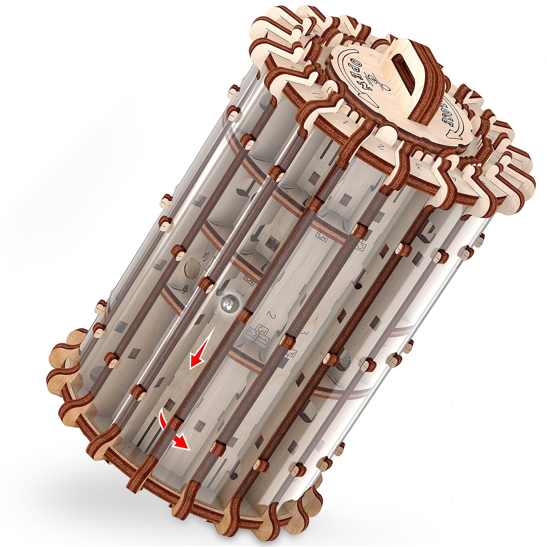 Mr.PLAYWOOD 3D Wooden Labyrinth STEM Puzzle - Cryptex Inspired