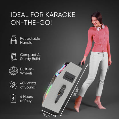 Masingo Allegro X8 Grey Portable Karaoke Machine with Touch-Screen Tablet