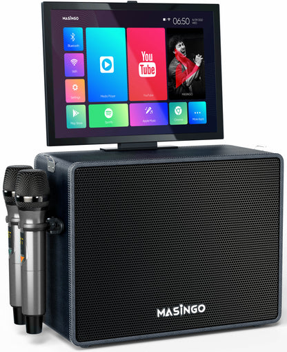 Masingo Alto X6 Professional Karaoke Machine with Touch-Screen Tablet - Black