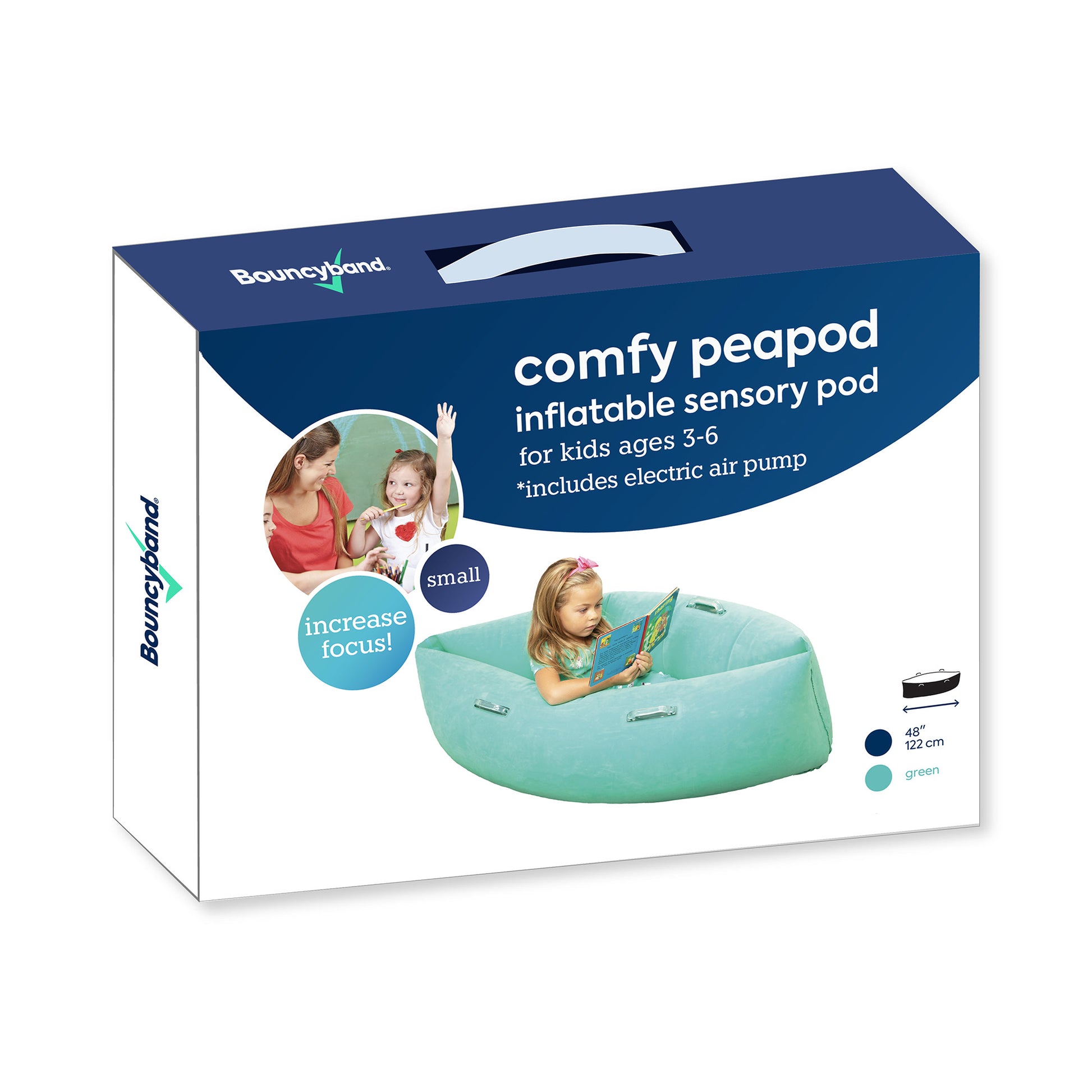 Bouncyband Comfy Hugging Peapod Sensory Pod for Kids, Green