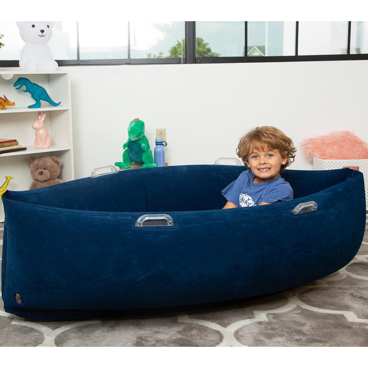 Bouncyband Comfy Hugging Peapod Sensory Pod for Kids, 60", Blue