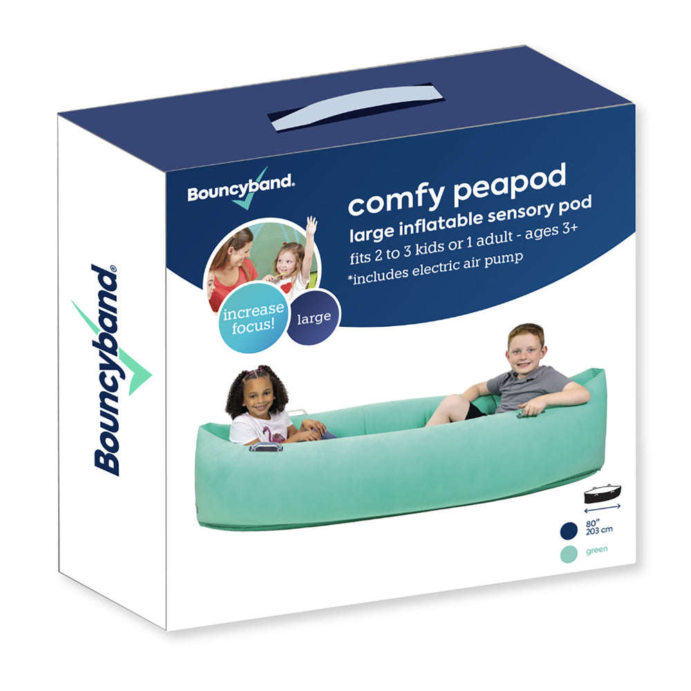 Bouncyband Comfy Peagreen Sensory Peapod - 80 Inch Inflatable Retreat