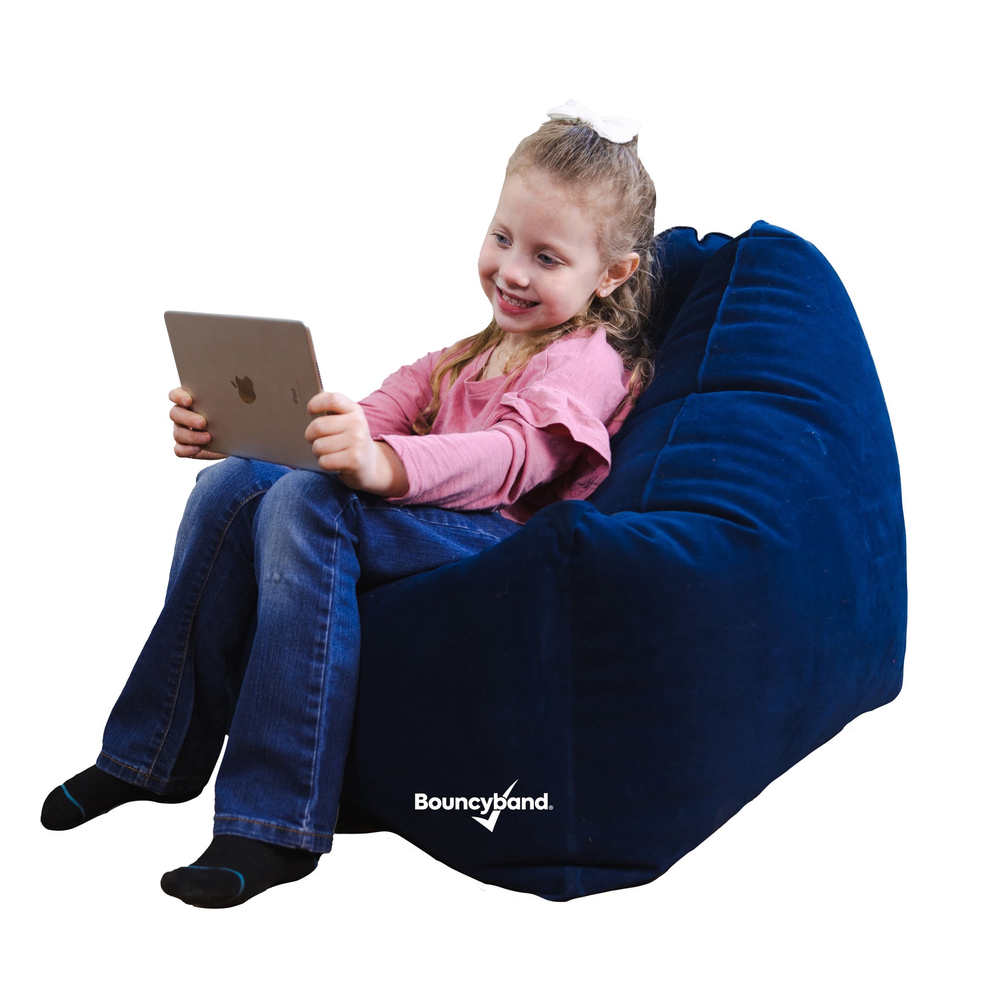 Bouncyband Comfy Cozy Peapod Inflatable Chair for Kids