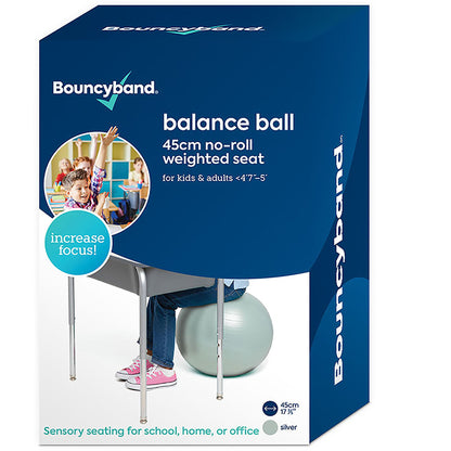 Bouncyband® Silver Balance Ball Chair, 45cm - Boost Your Focus