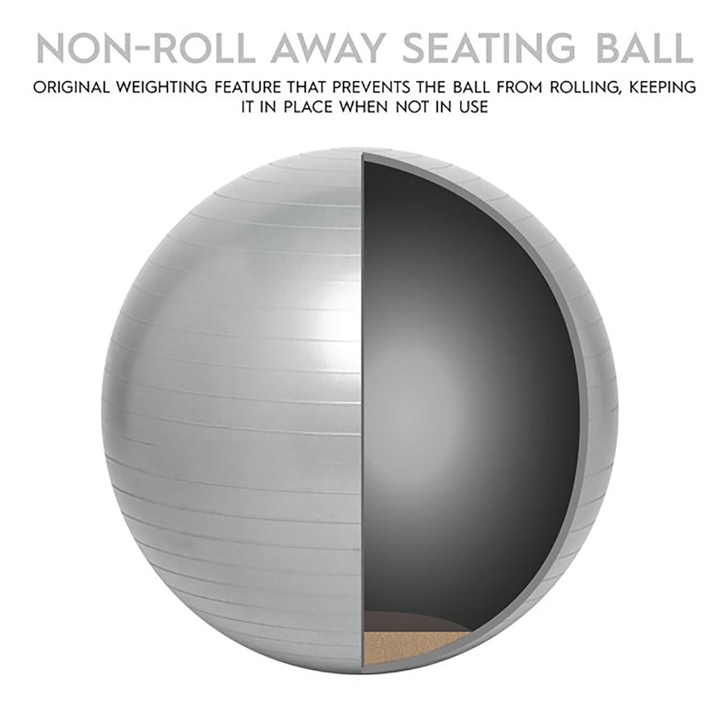 Bouncyband® Silver Balance Ball Chair, 45cm - Boost Your Focus