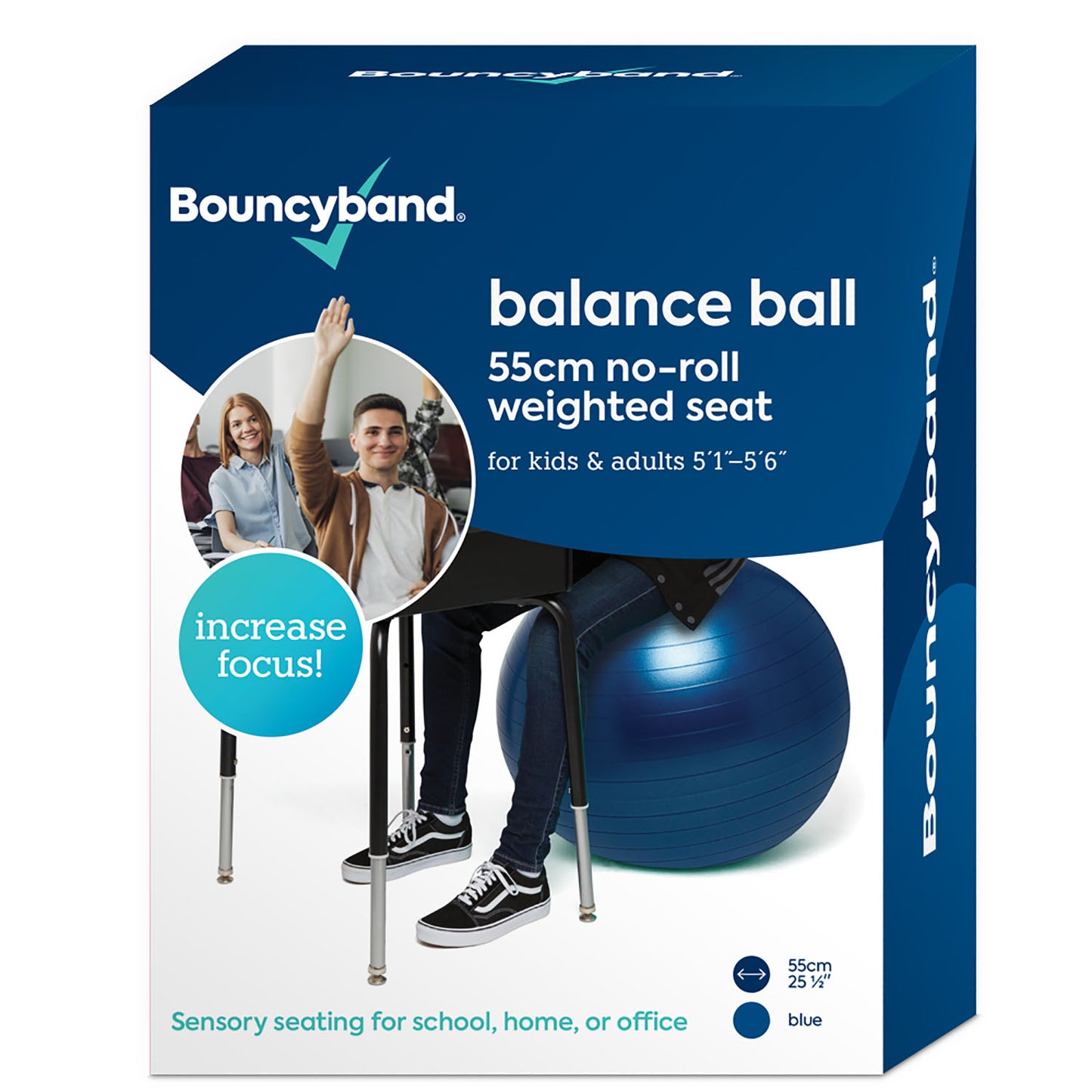 Bouncyband® Balance Ball, 55cm – Blue: Enhance Focus & Fitness!