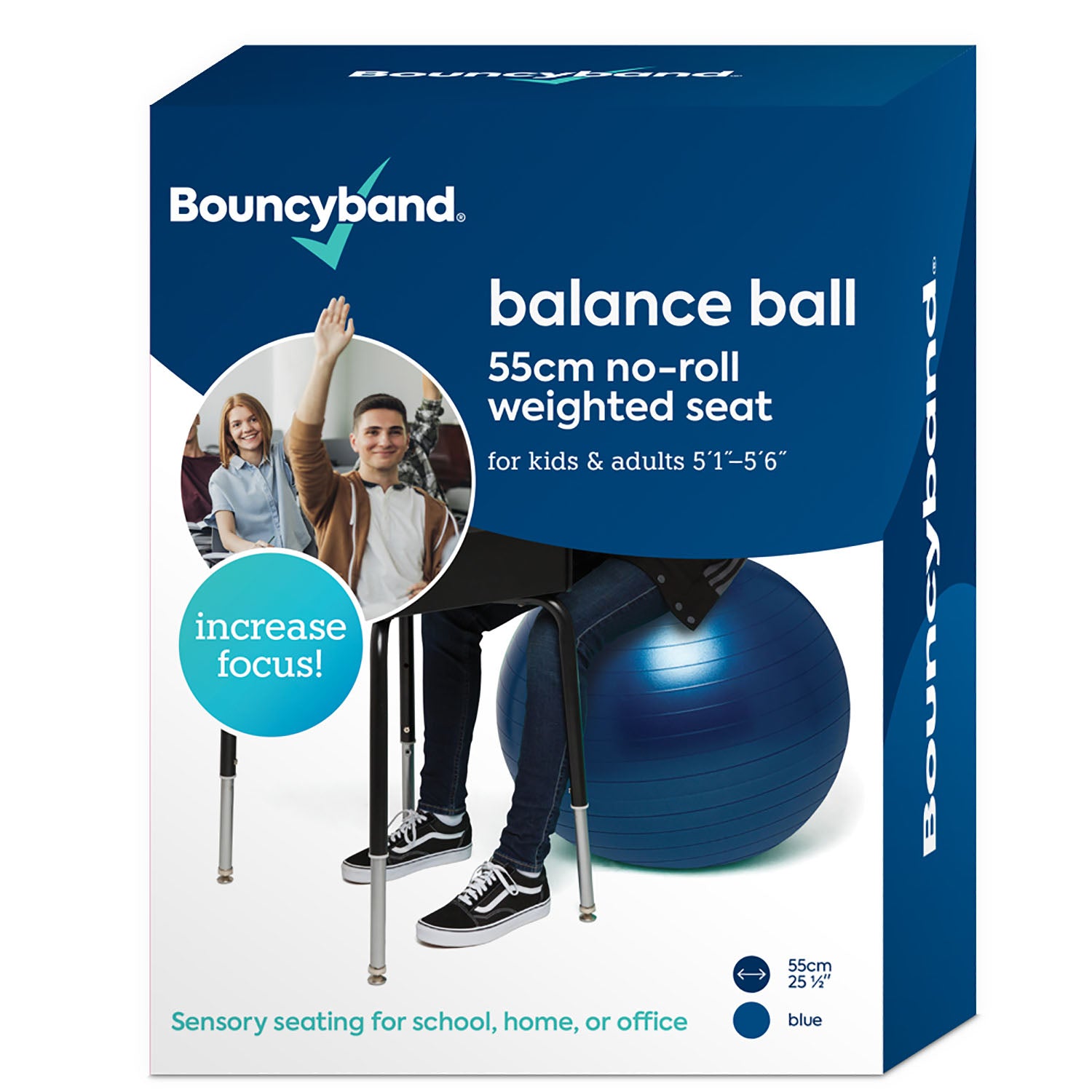 Bouncyband® Balance Ball, 55cm – Blue: Enhance Focus & Fitness!