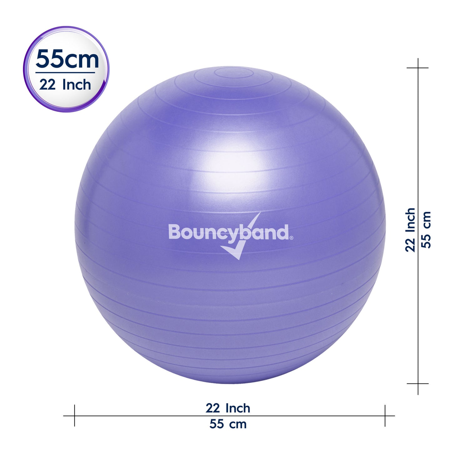 Bouncyband® Balance Ball, 55cm, Purple - Focus & Fitness Enhancer