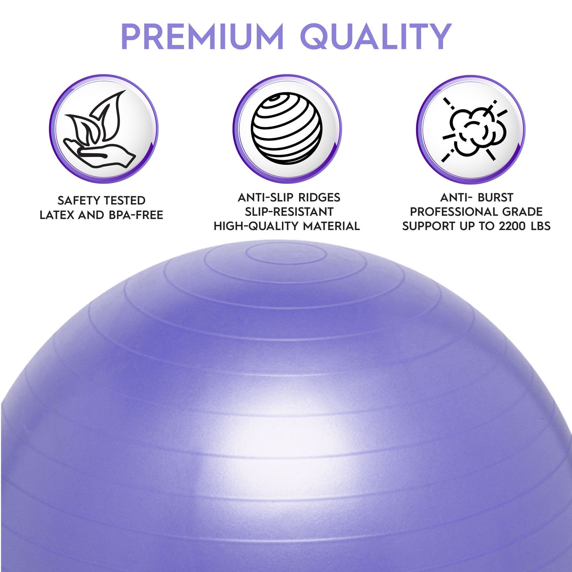 Bouncyband® Balance Ball, 55cm, Purple - Focus & Fitness Enhancer