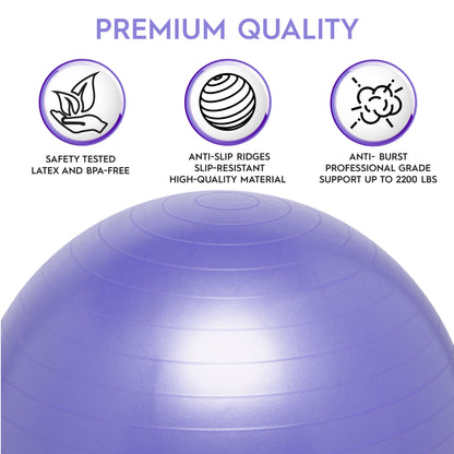 Bouncyband® Balance Ball, 55cm, Purple - Focus & Fitness Enhancer