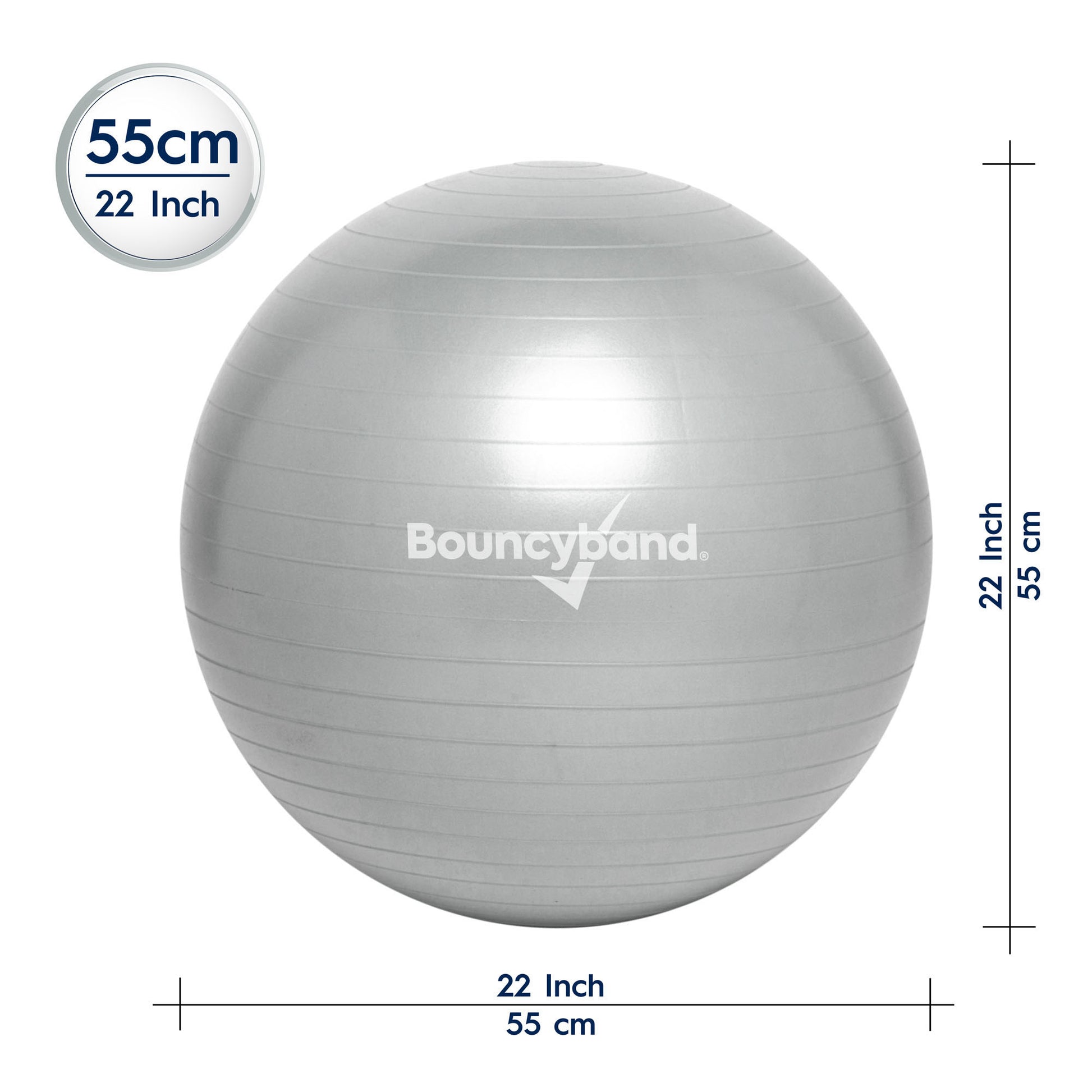 Bouncyband Balance Ball 55cm - Dynamic Silver Seating