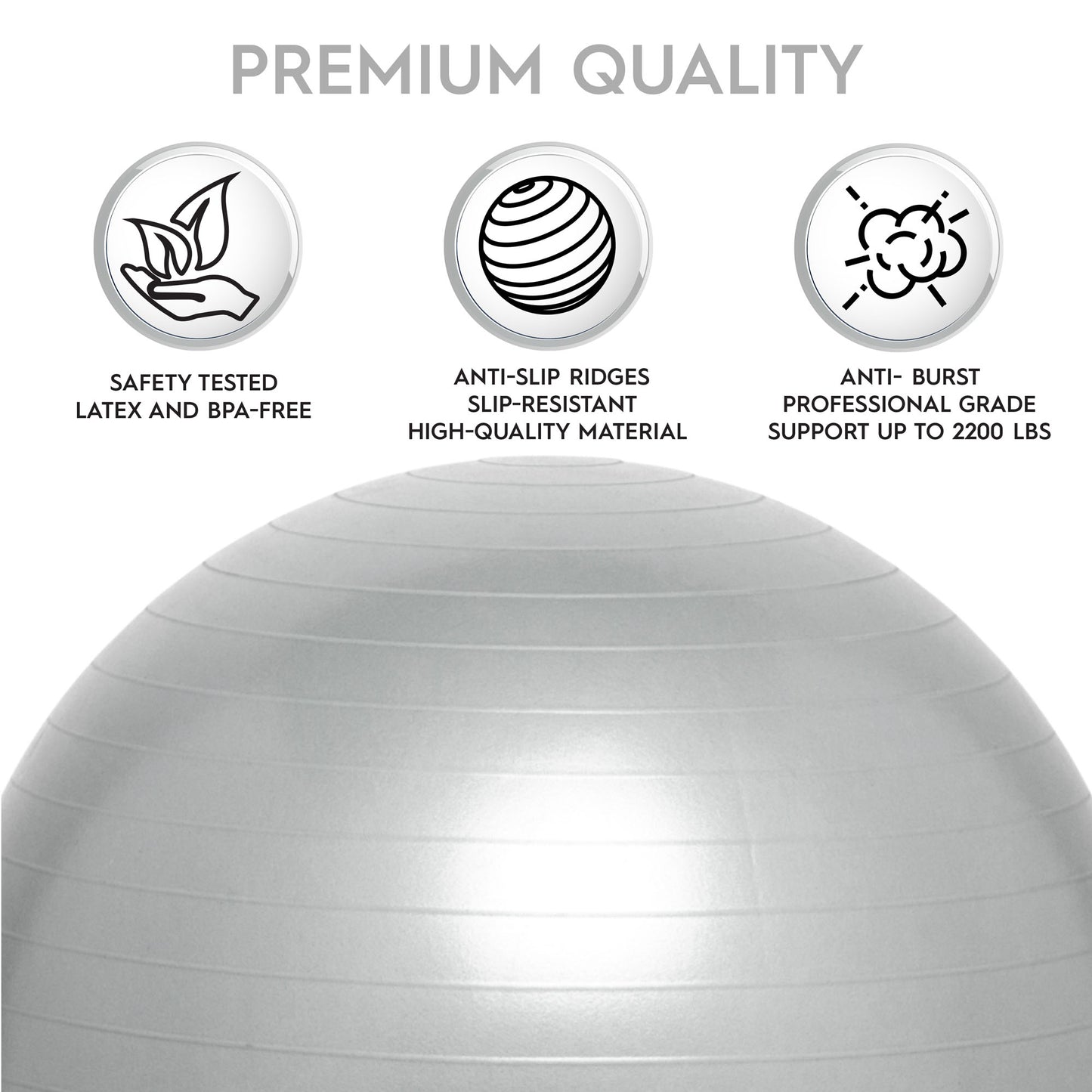 Bouncyband Balance Ball 55cm - Dynamic Silver Seating