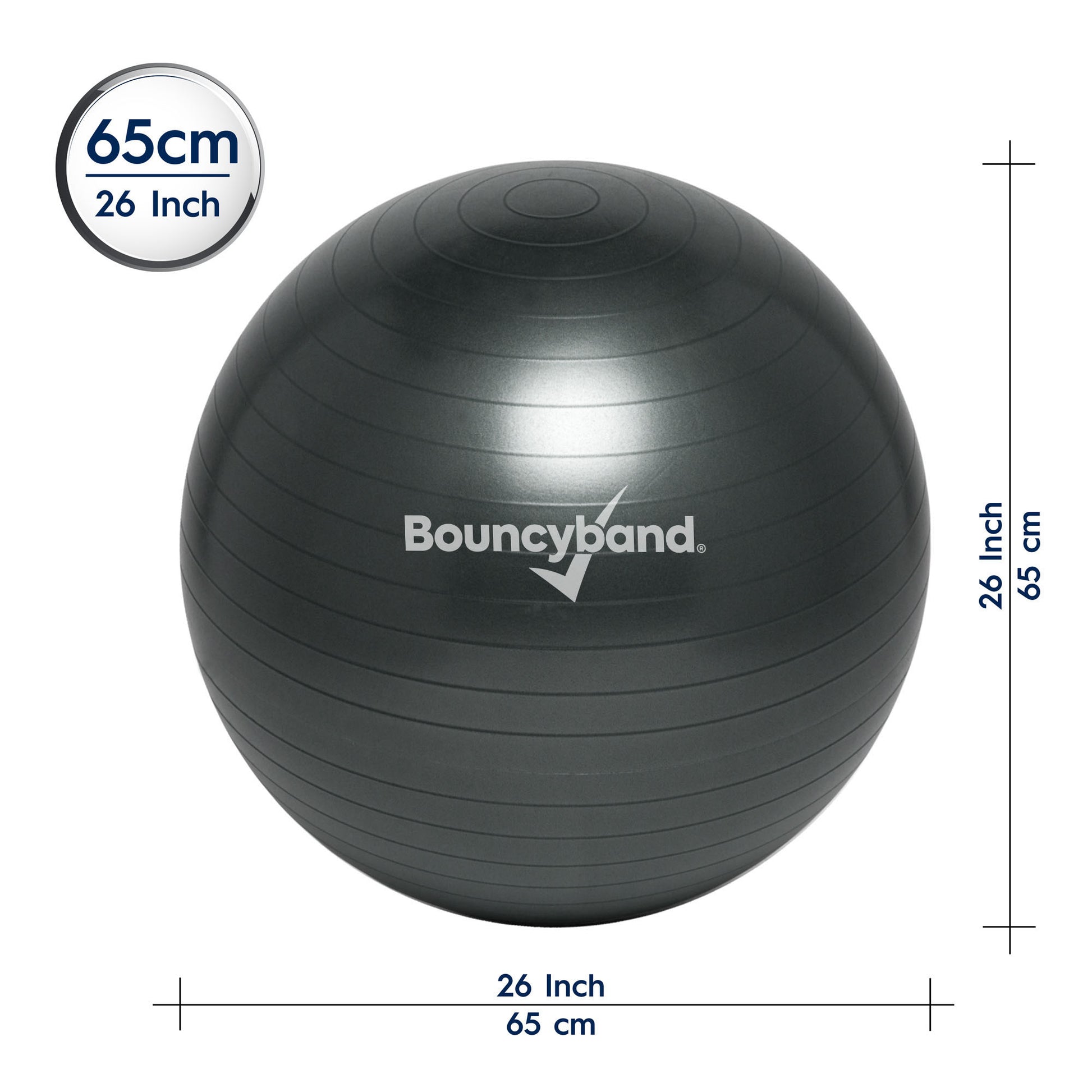 Bouncyband Balance Ball Chair, 65cm - Dynamic Dark Gray