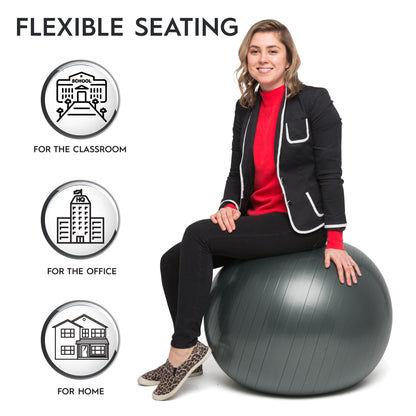 Bouncyband Balance Ball Chair, 65cm - Dynamic Dark Gray