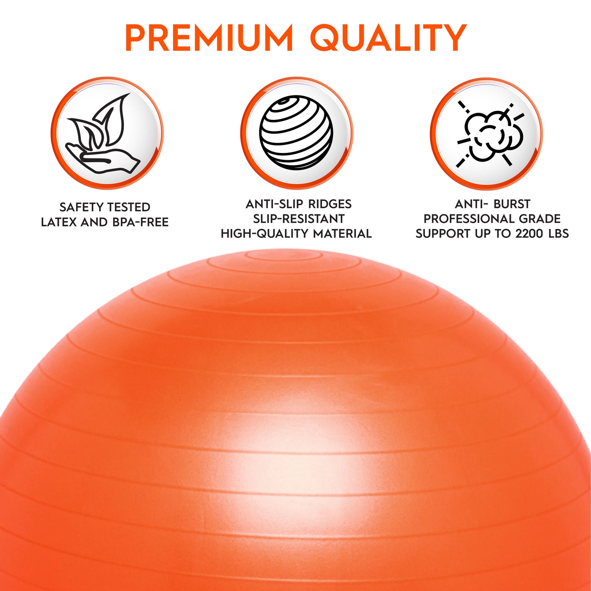 Bouncyband Balance Ball Chair, 65cm - Energizing Orange