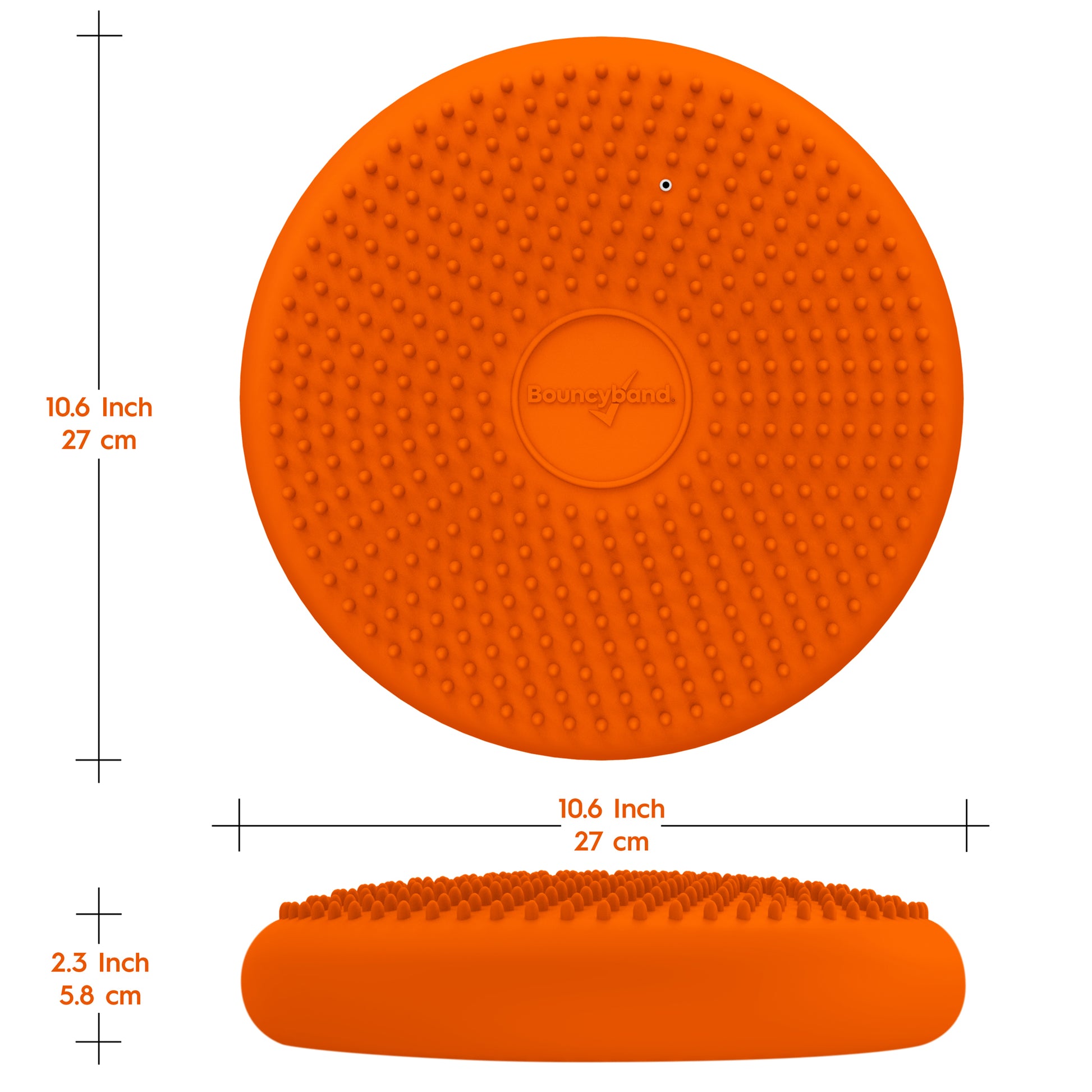 Bouncyband Little Wiggle Seat Sensory Cushion, Vibrant Orange