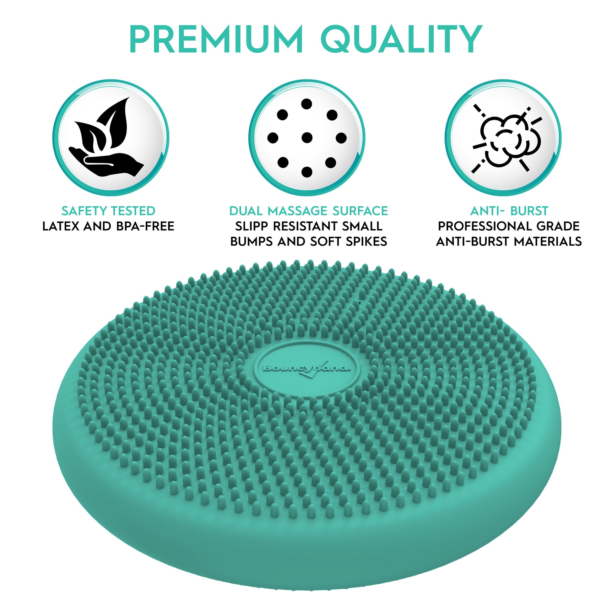 Bouncyband Big Wiggle Seat Sensory Cushion in Mint - Movement & Focus for Kids!