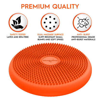 Bouncyband Big Wiggle Seat Sensory Cushion - Vibrant Orange