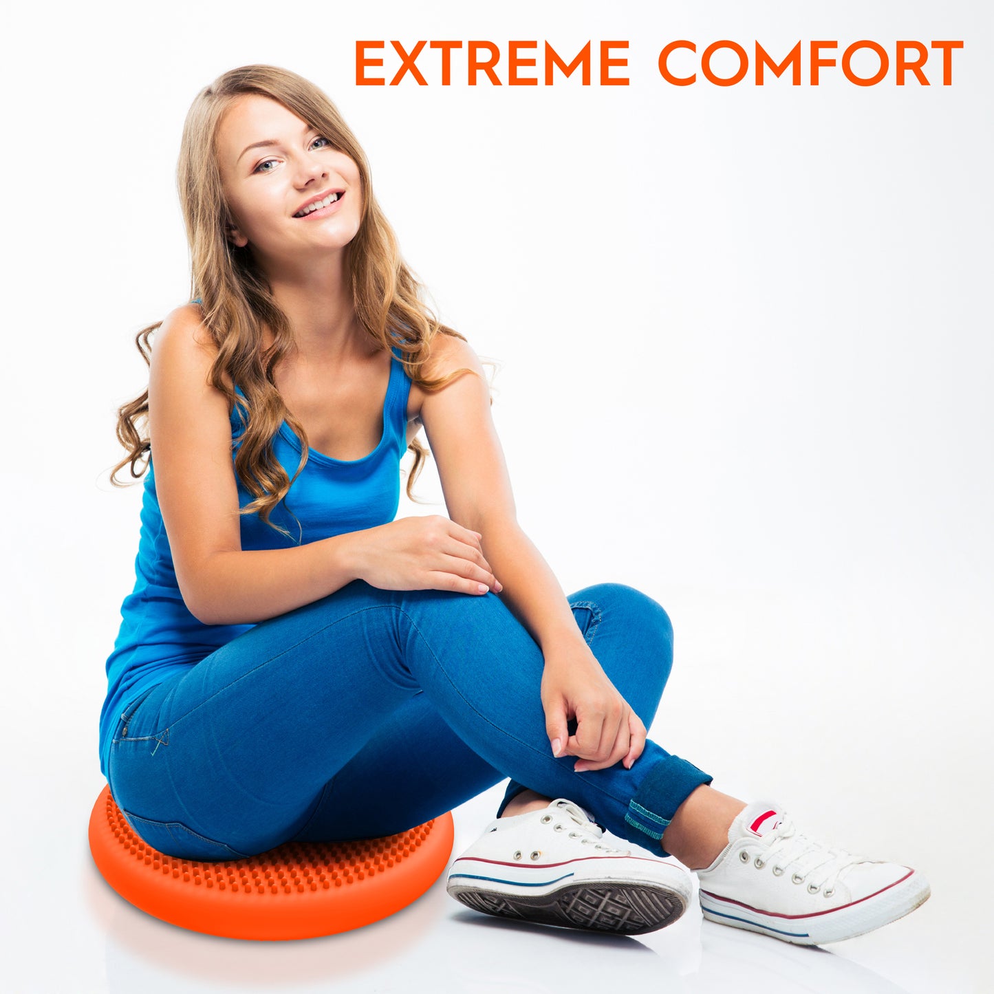 Bouncyband Big Wiggle Seat Sensory Cushion - Vibrant Orange