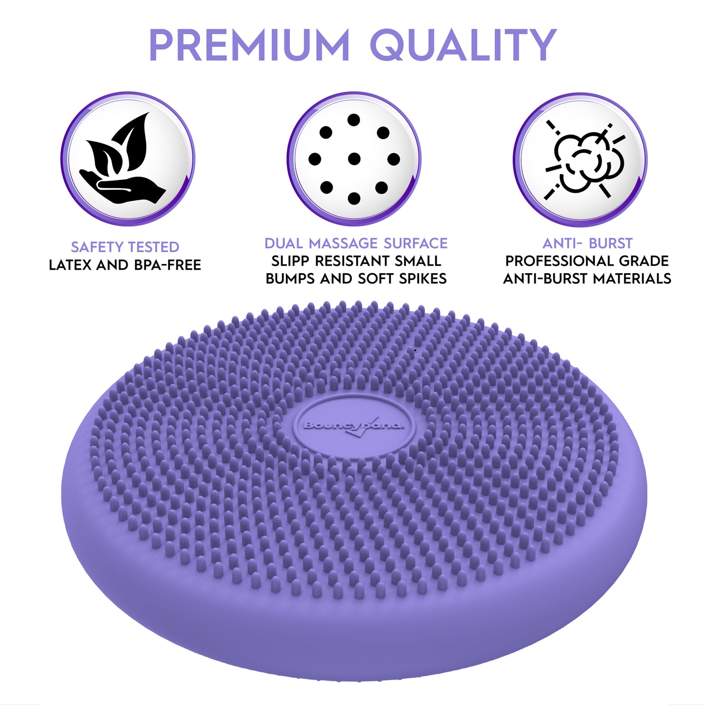 Bouncyband Big Wiggle Seat Sensory Cushion, Playful Purple