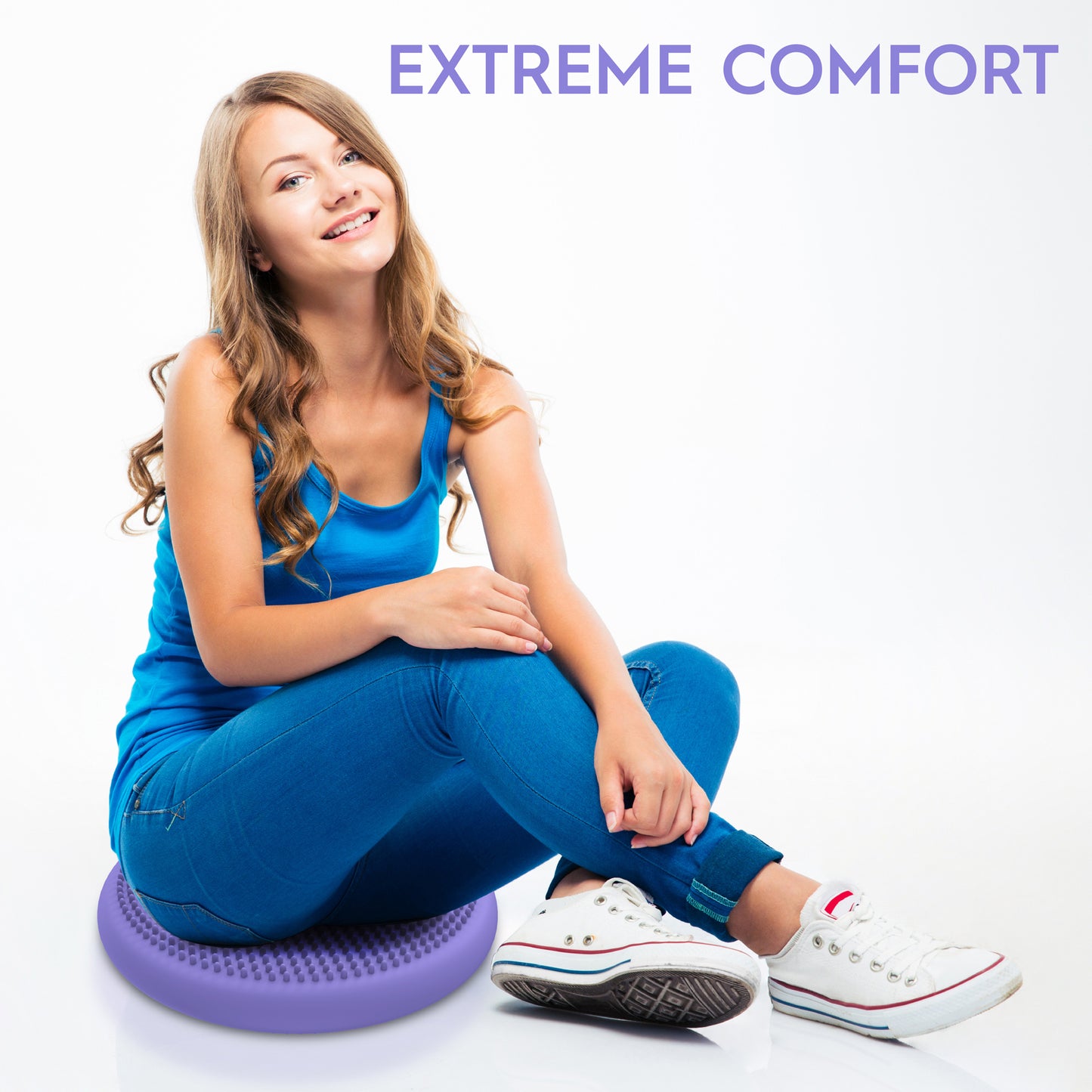 Bouncyband Big Wiggle Seat Sensory Cushion, Playful Purple