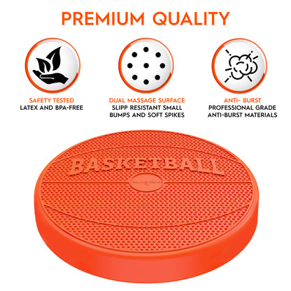 Bouncyband Wiggle Seat Sensory Cushion - Orange Basketball Design