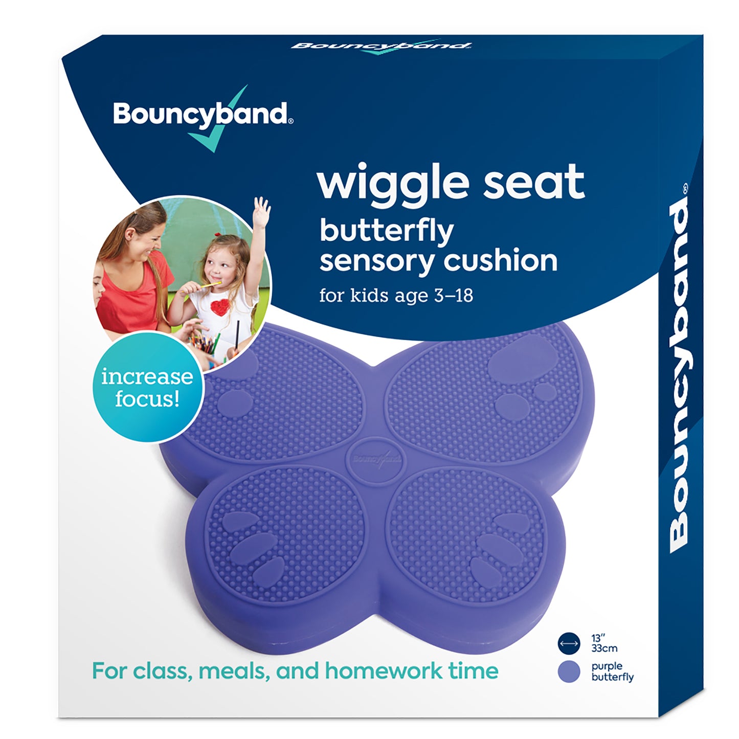 Bouncyband® Wiggle Seat Sensory Cushion, Purple Butterfly