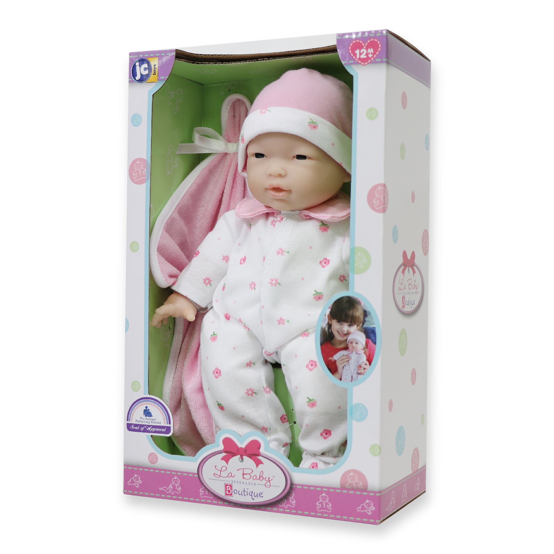 JC Toys La Baby - 11-inch Soft Baby Doll with Pink Outfit and Accessories