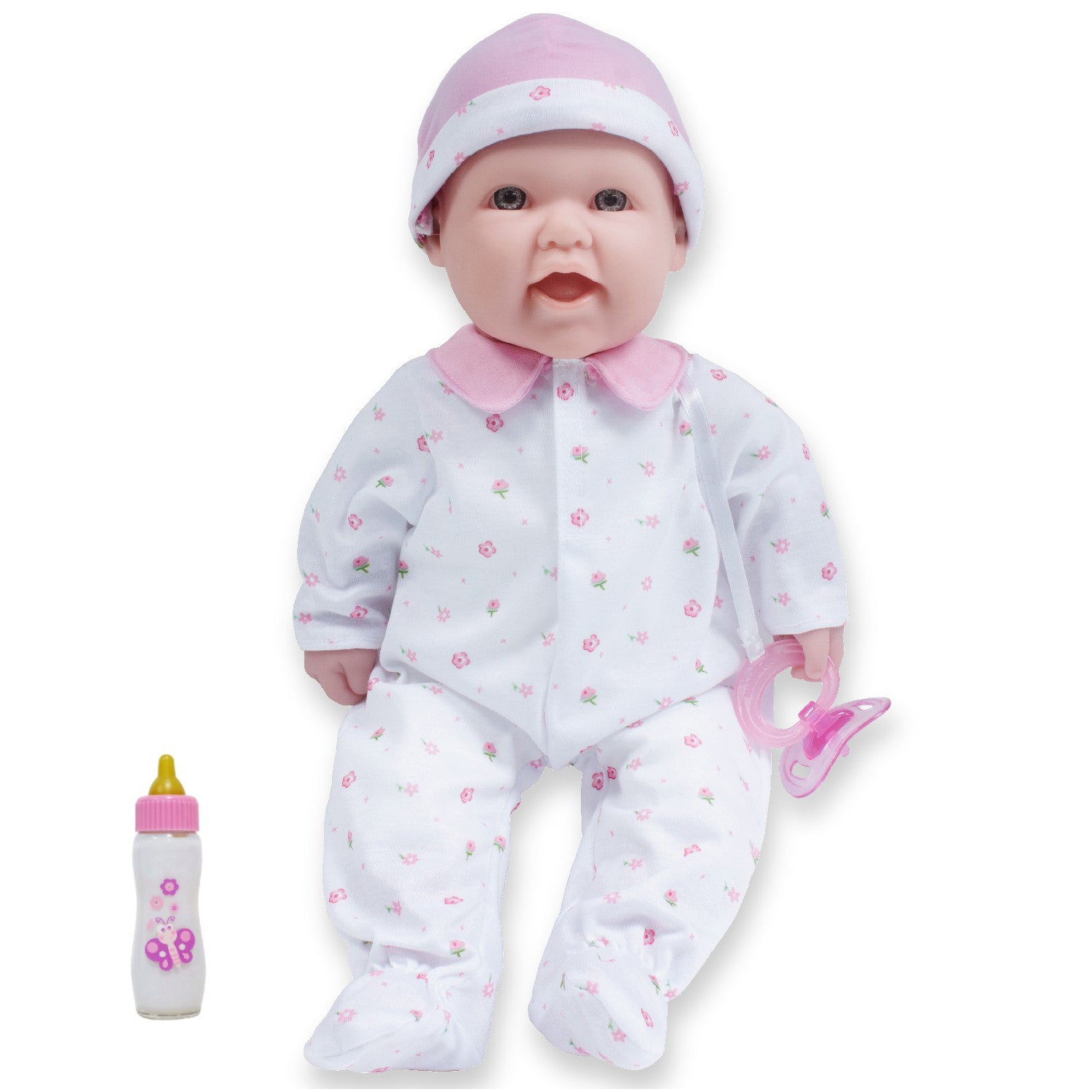 JC Toys La Baby Soft 16" - Pink Sleeper with Pacifier