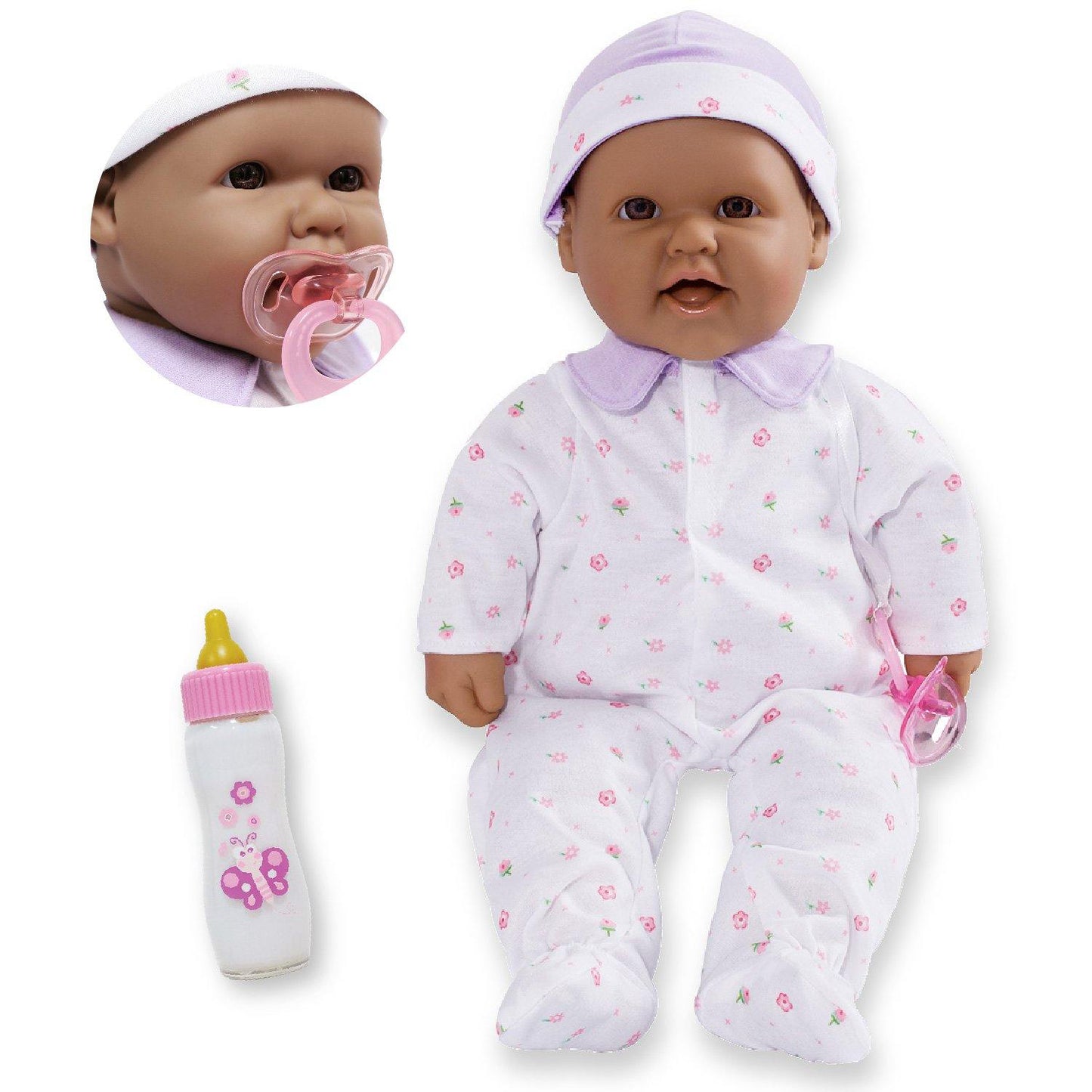 JC Toys La Baby Soft 16-inch Doll - Purple Outfit with Pacifier