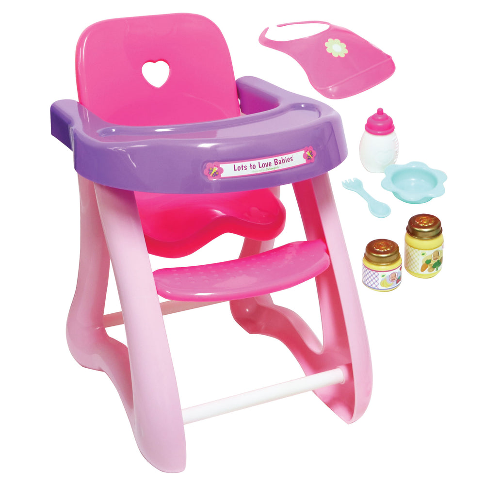 JC Toys For Keeps! Doll High Chair & Playset - Pink and Purple