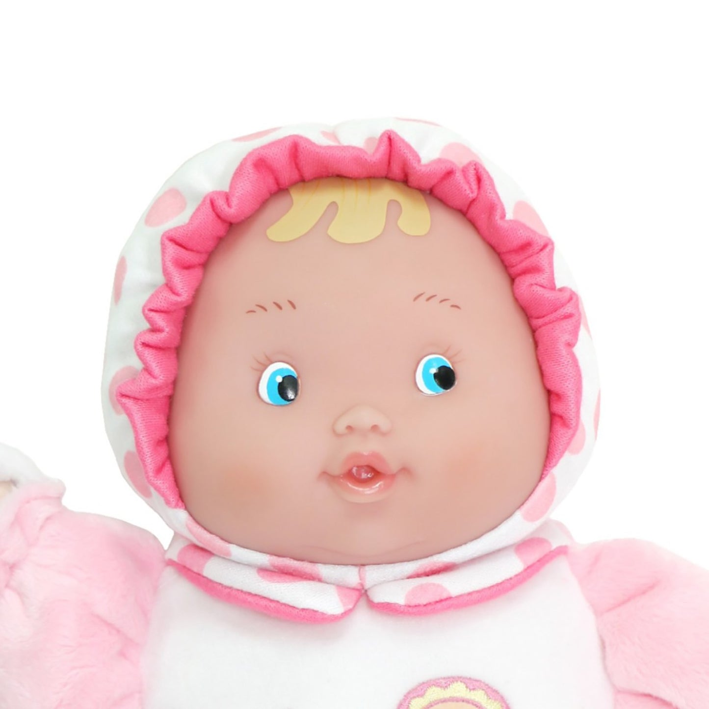 JC Toys Lil' Hugs - First Soft Doll with Vinyl Face and Rattle, 12" Caucasian