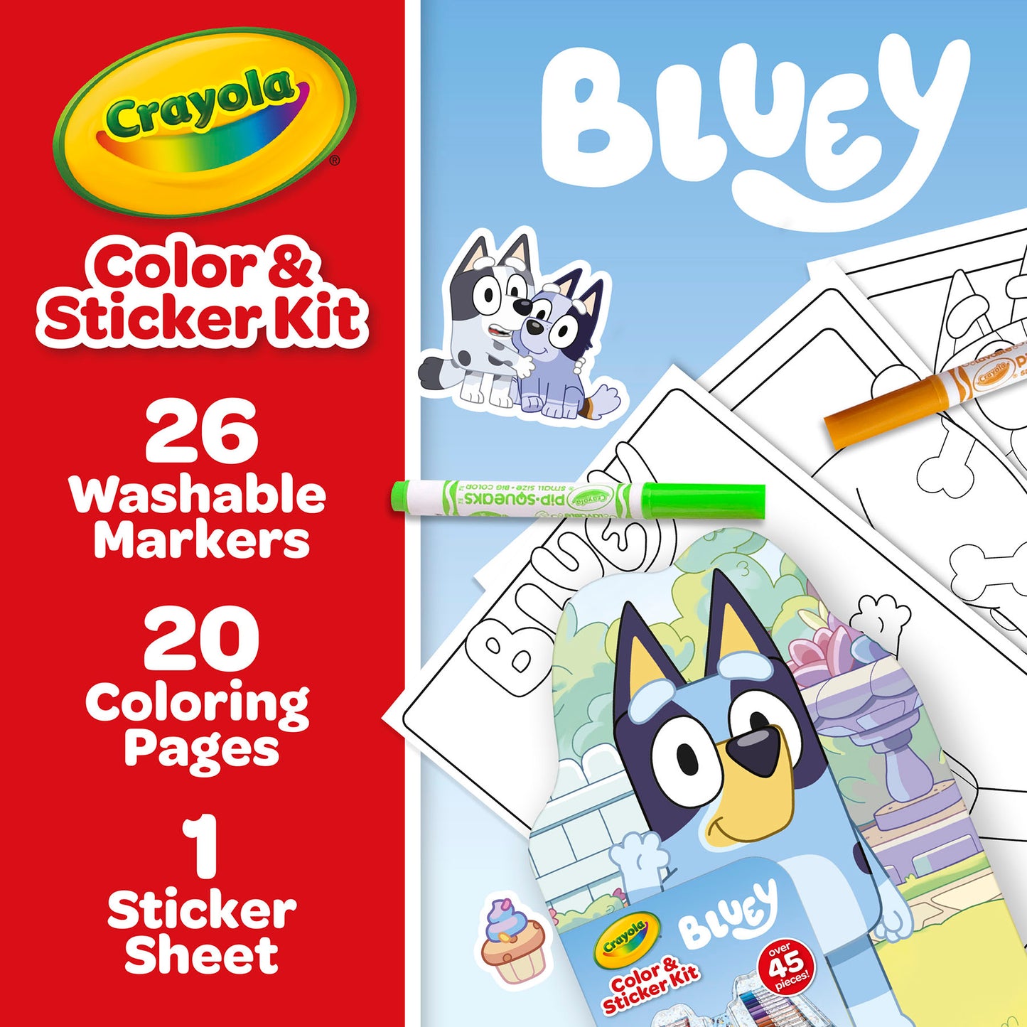 Crayola Bluey Color & Sticker Kit - Creative Art Travel Set