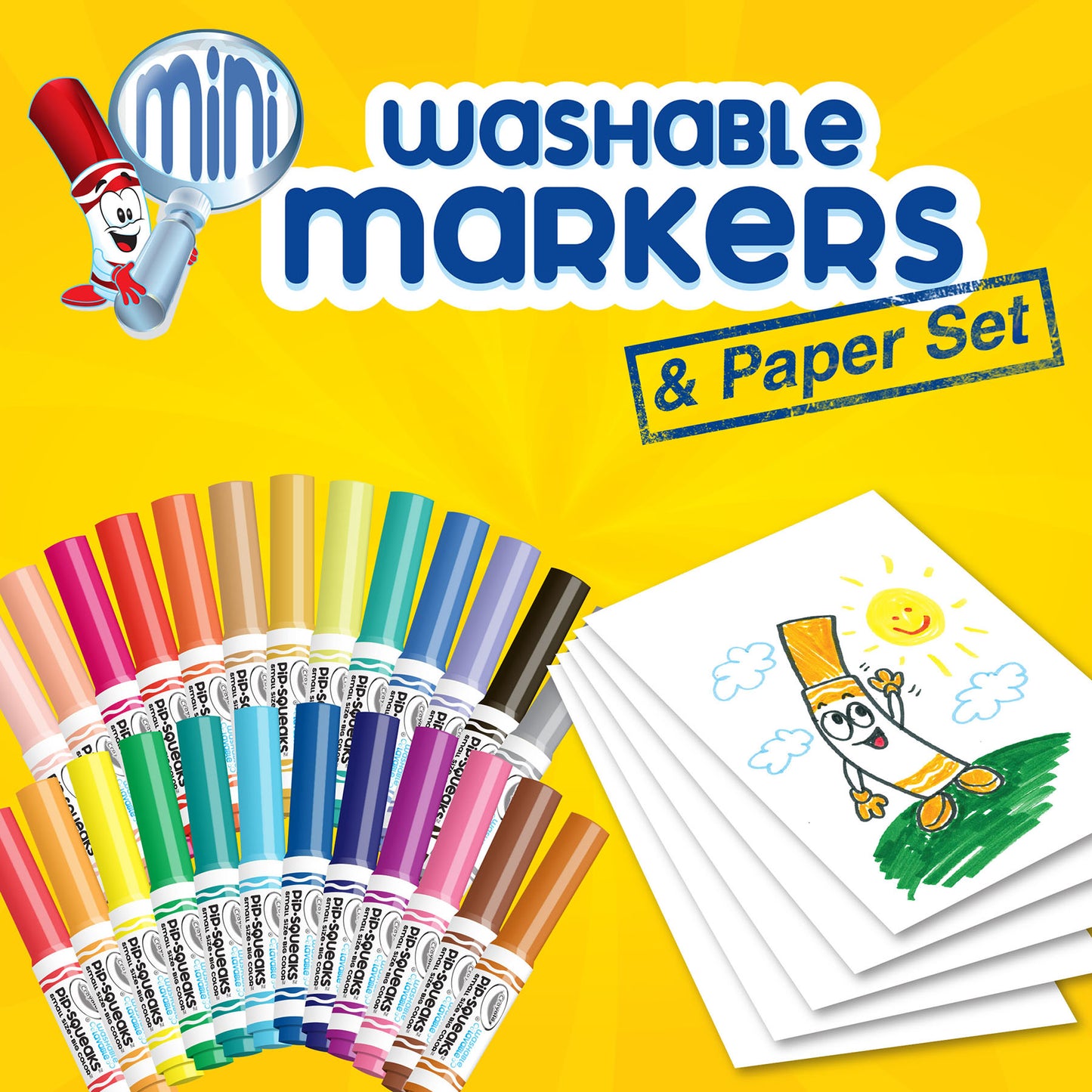 Crayola Pip-Squeaks Washable Markers & Paper Set - Colorful Art Kit