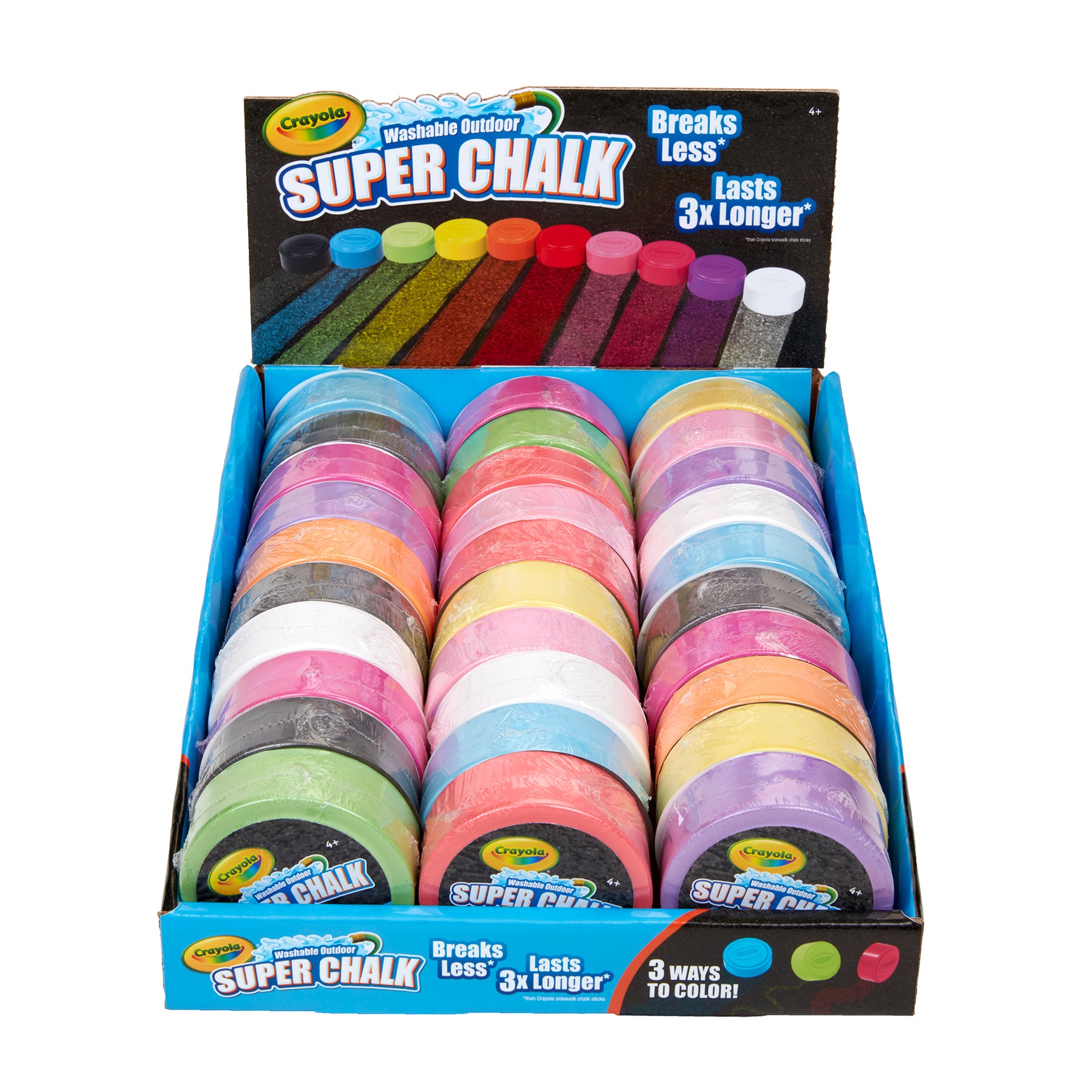 Crayola Outdoor Super Chalk 30-Count Tray - Vibrant Colors