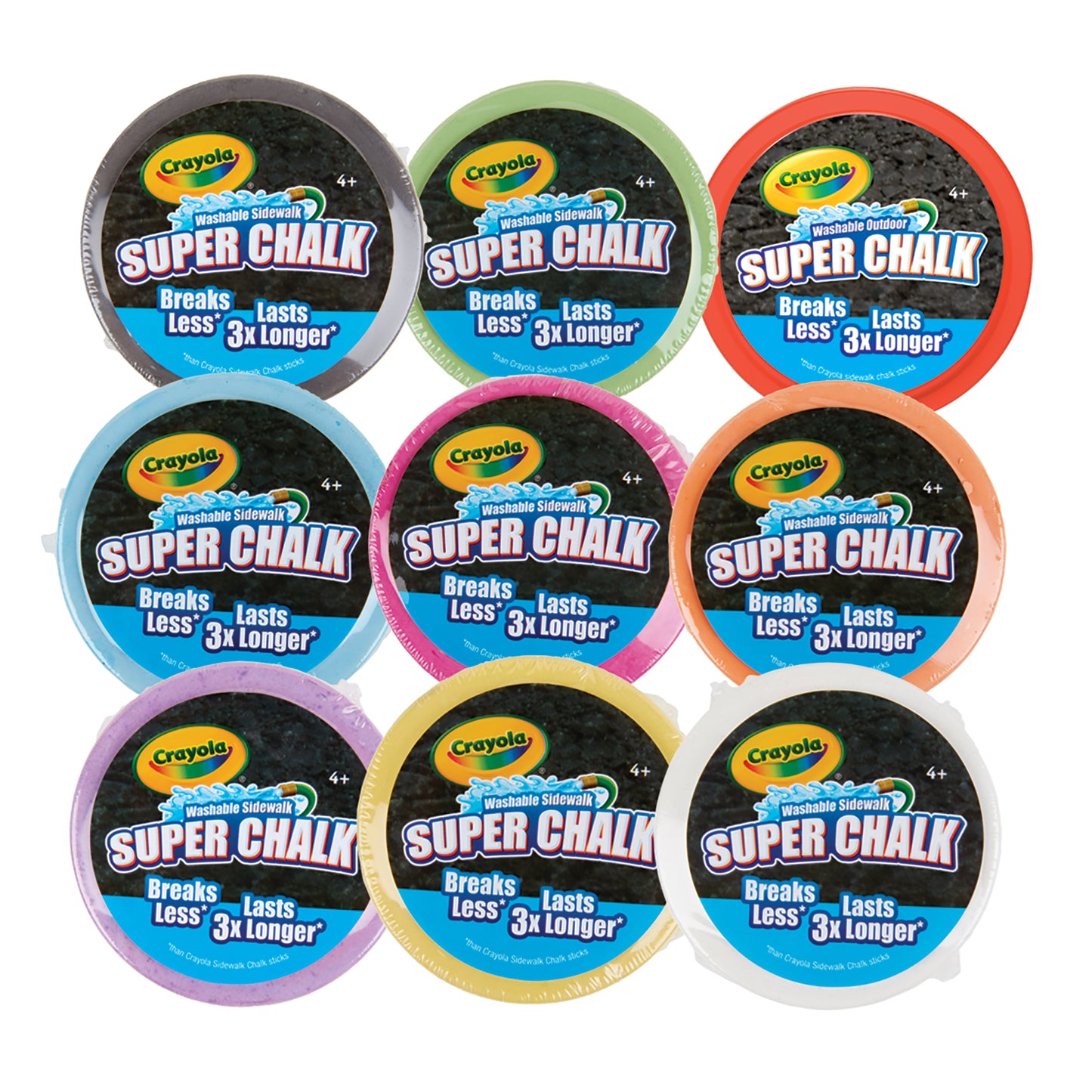 Crayola Outdoor Super Chalk 30-Count Tray - Vibrant Colors