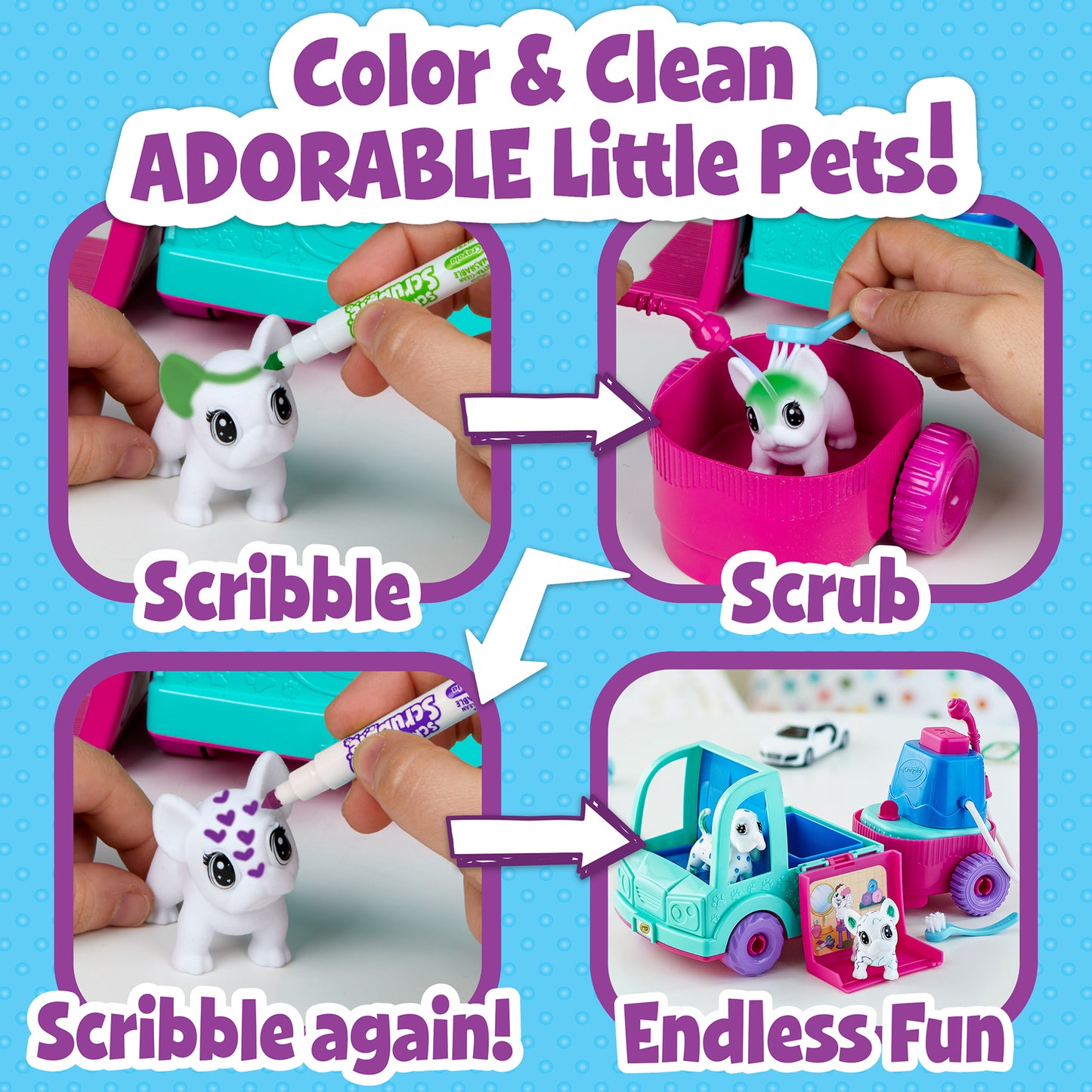 Crayola Scribble Scrubbie Pets Grooming Truck Playset