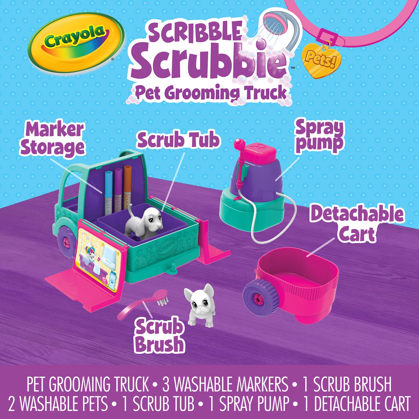 Crayola Scribble Scrubbie Pets Grooming Truck Playset