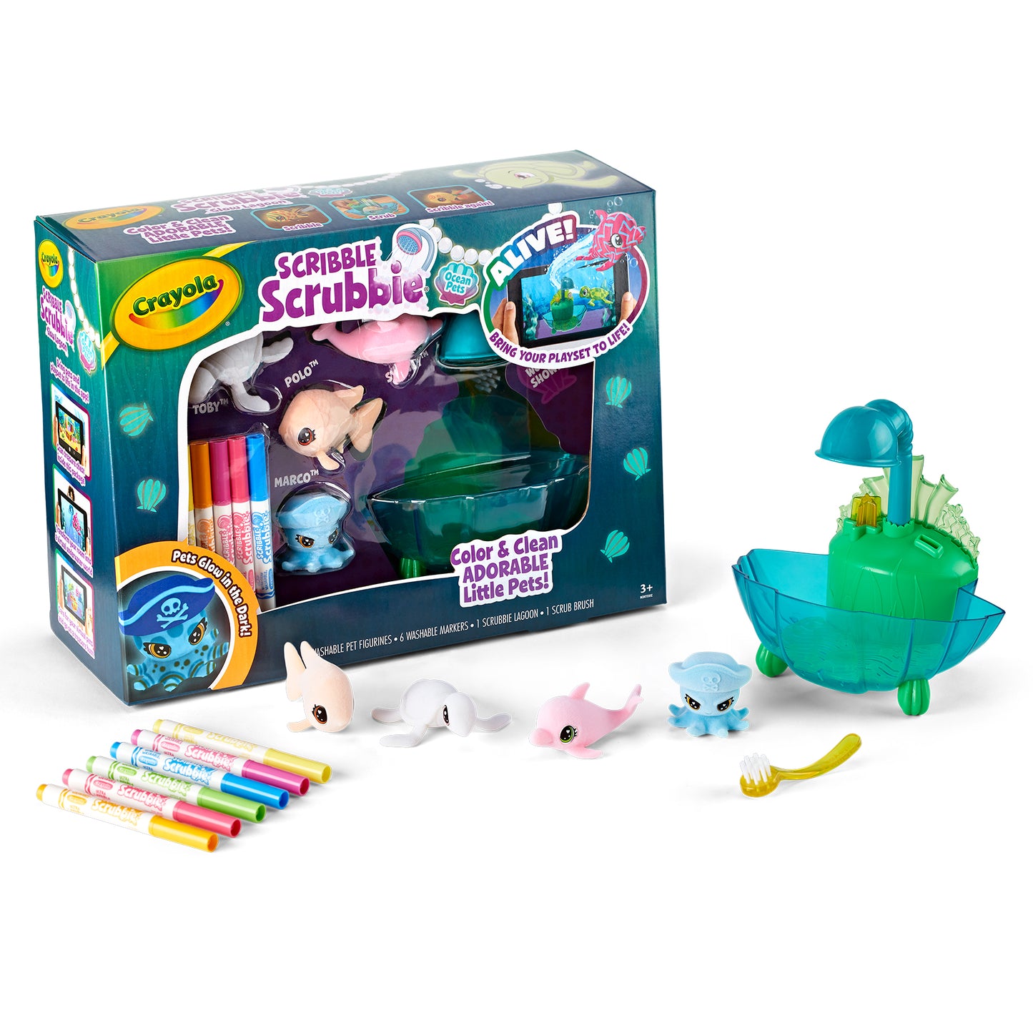 Crayola Scribble Scrubbie Ocean Pets Glow Lagoon Playset