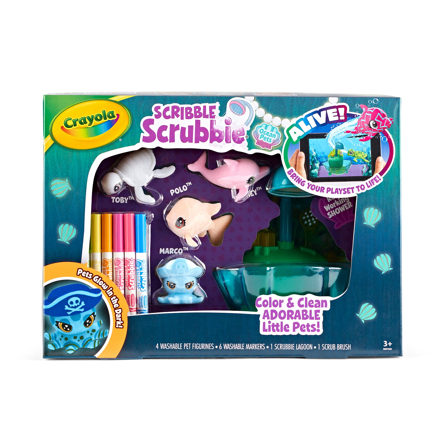 Crayola Scribble Scrubbie Ocean Pets Glow Lagoon Playset