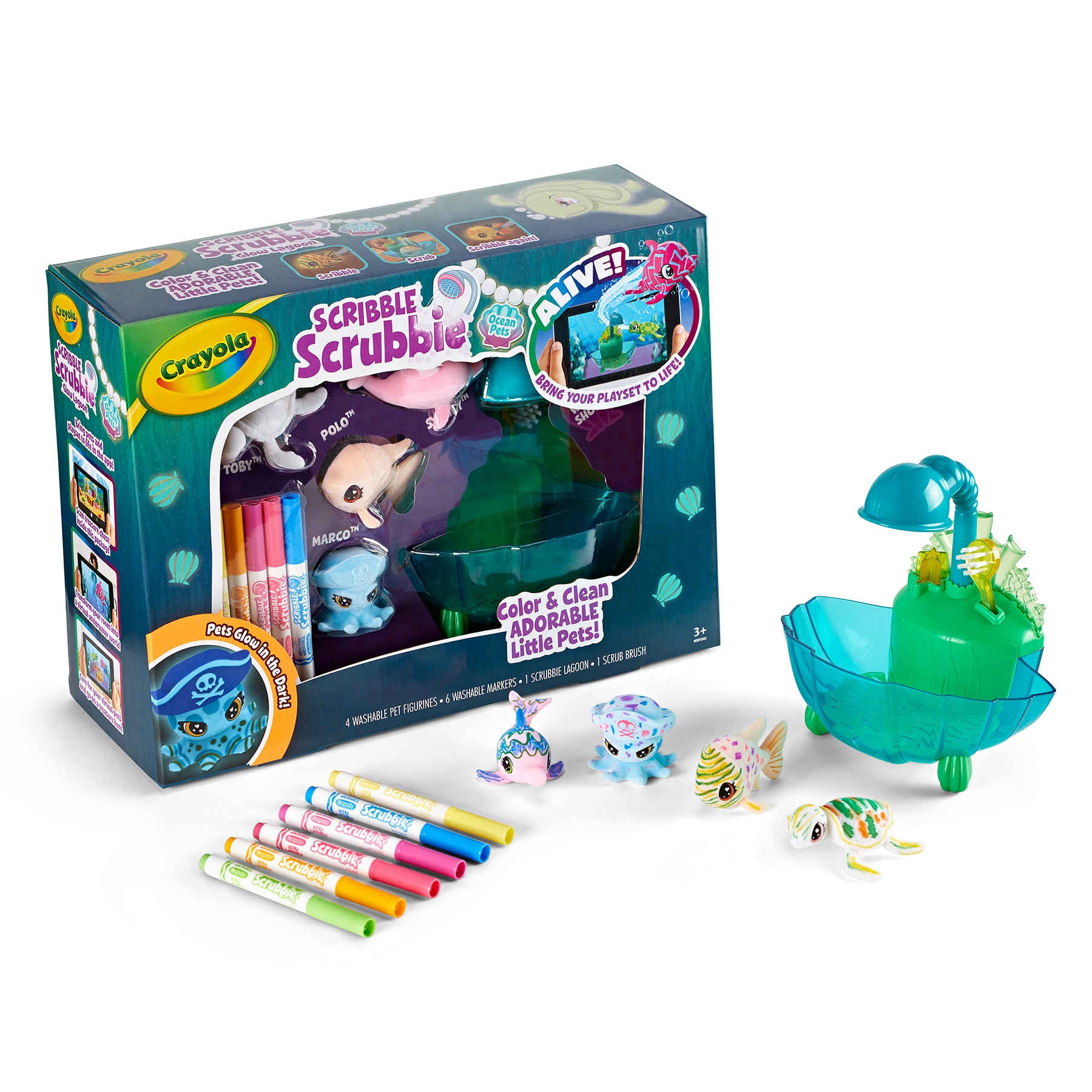 Crayola Scribble Scrubbie Ocean Pets Glow Lagoon Playset