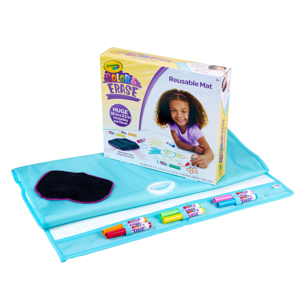 Crayola Color & Erase Reusable Mat with Washable Markers