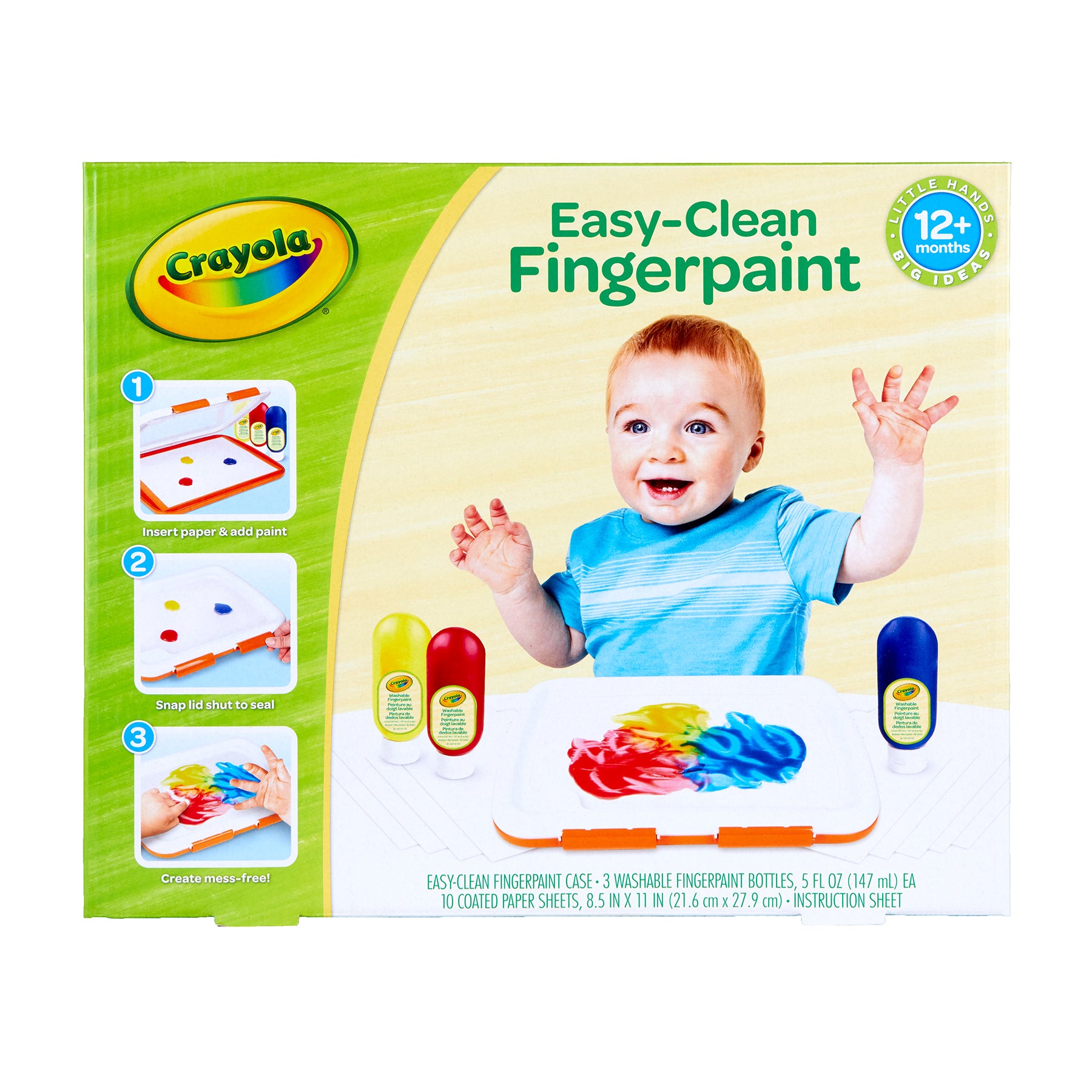 Crayola Easy-Clean Fingerpaint Set - Vibrant Toddler Art Kit