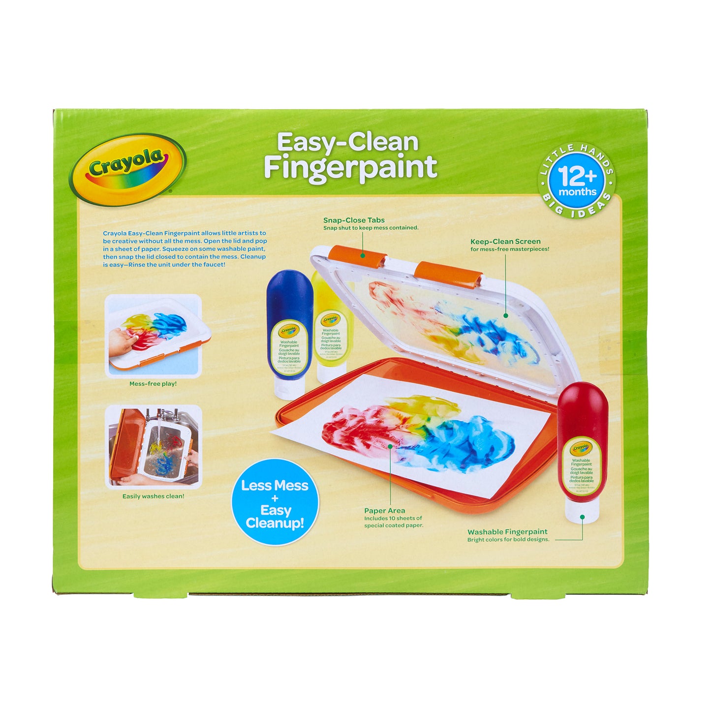 Crayola Easy-Clean Fingerpaint Set - Vibrant Toddler Art Kit