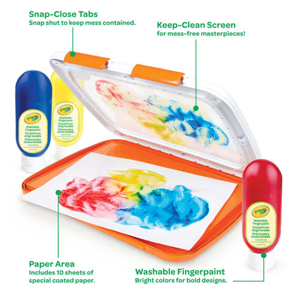 Crayola Easy-Clean Fingerpaint Set - Vibrant Toddler Art Kit