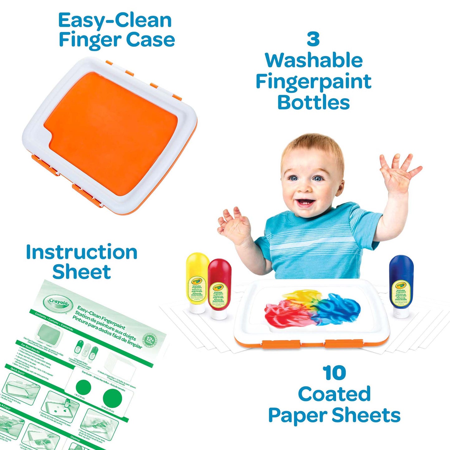 Crayola Easy-Clean Fingerpaint Set - Vibrant Toddler Art Kit